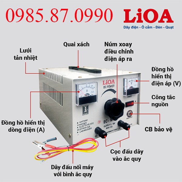 Máy nạp ắc quy LiOA BC1815 2