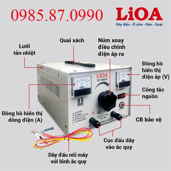 Máy nạp ắc quy LiOA BC3630 3